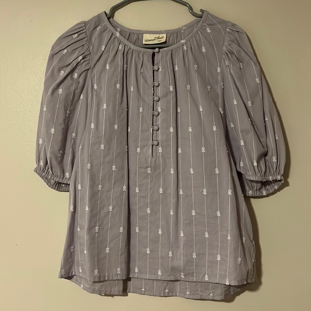 Light Purple Button Detail Top